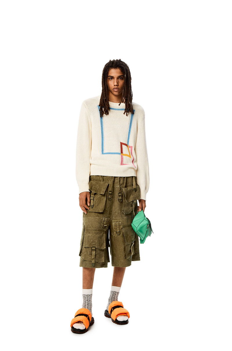 Loewe Multi-pocket bermuda shorts in cotton and linen outlook