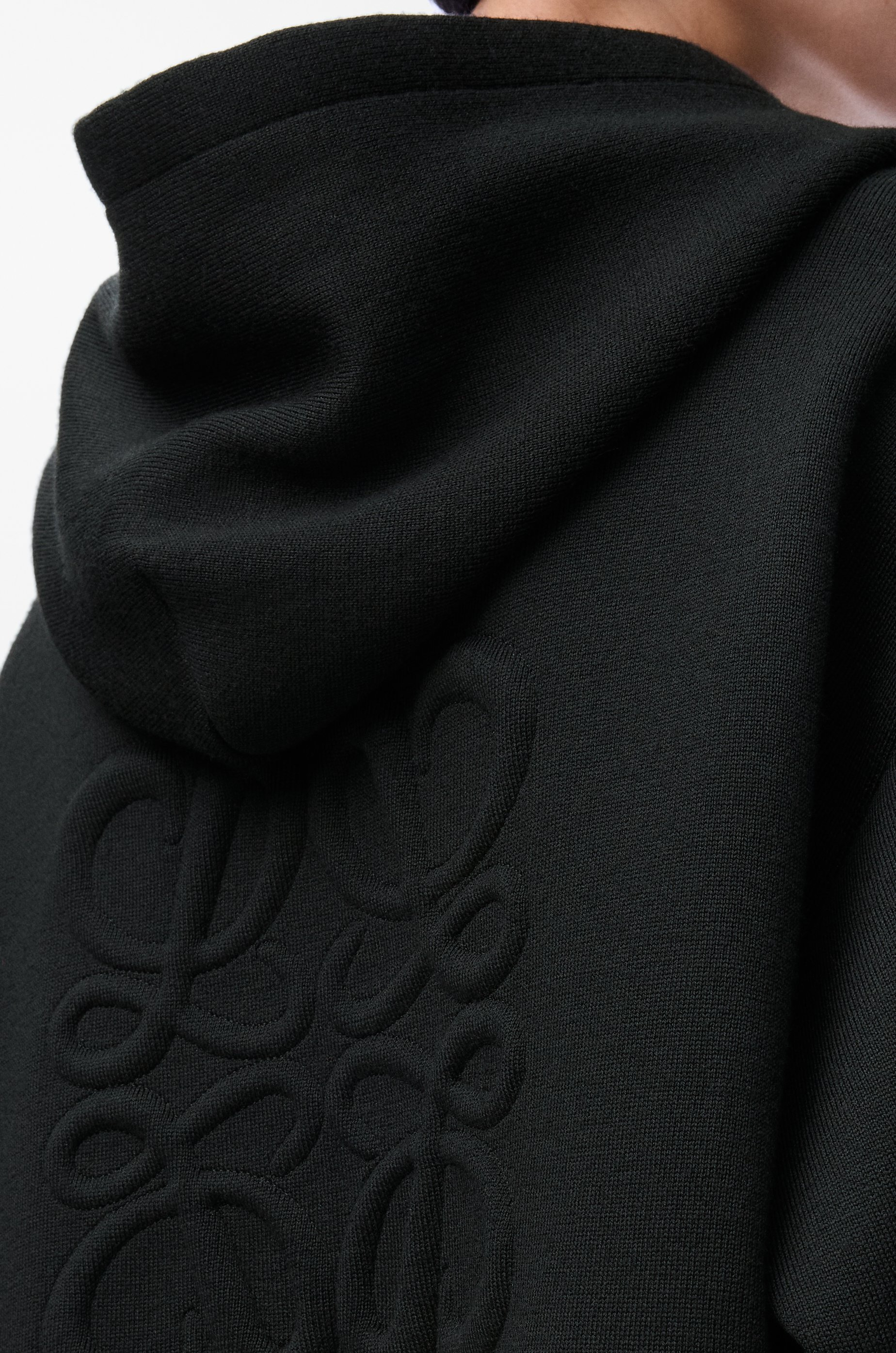 Anagram zip-up hoodie in wool - 5