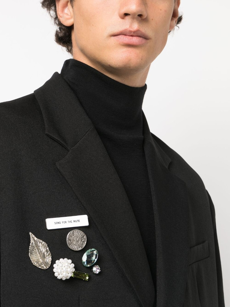 brooch-detail square blazer 5