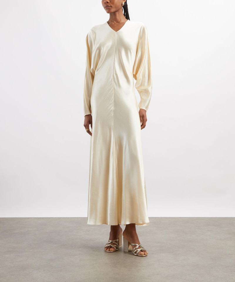 FFORME Naomie Cream Satin Dress outlook