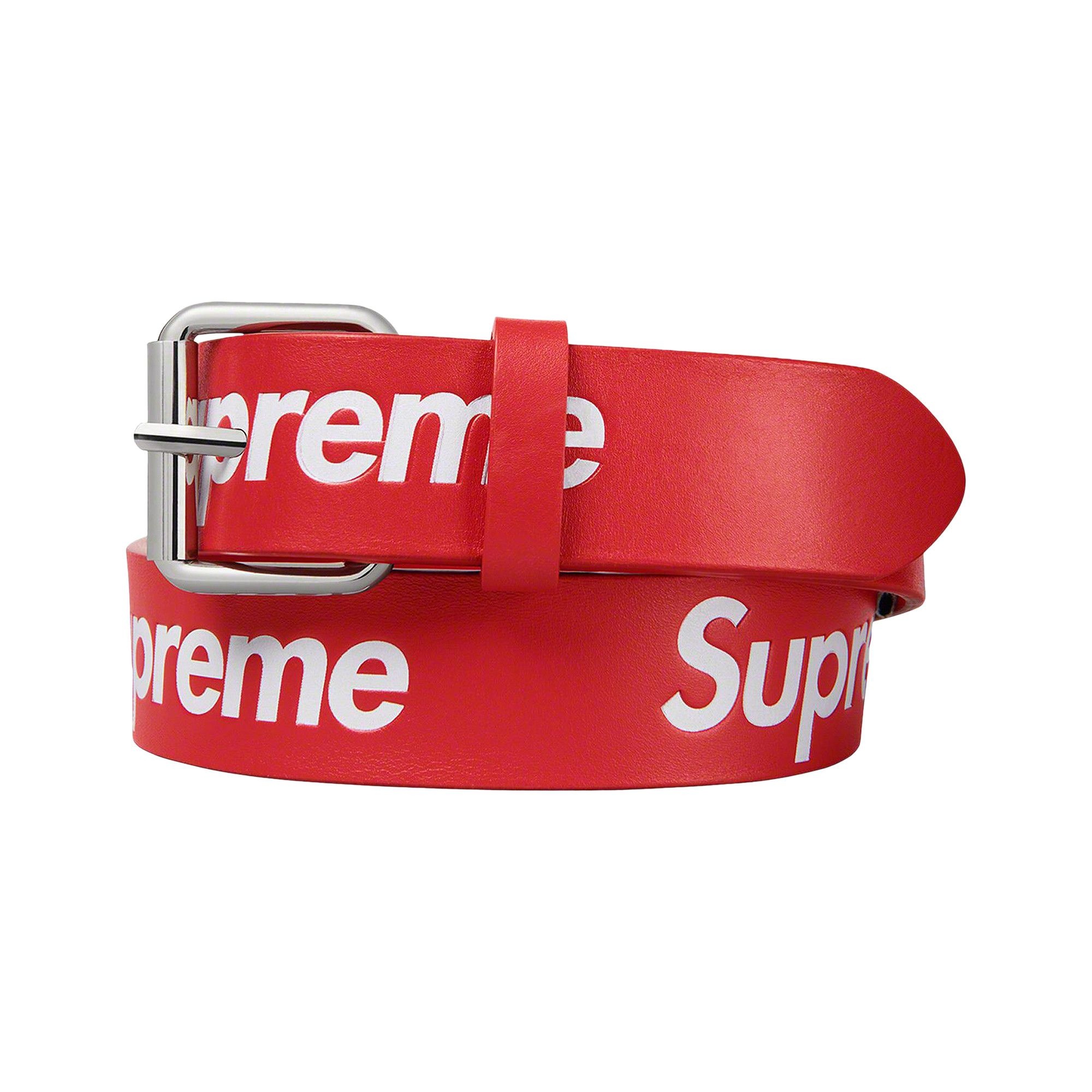 Supreme Supreme Repeat Leather Belt 'Red' | goat | REVERSIBLE