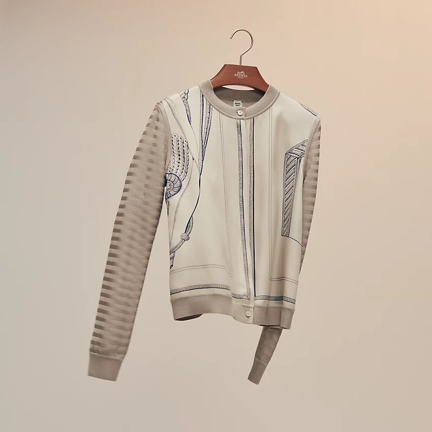 "Zouaves et Dragons Finesse" long-sleeve twillaine cardigan - 1