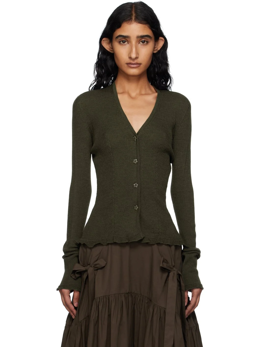 Khaki Bessie Cardigan - 1