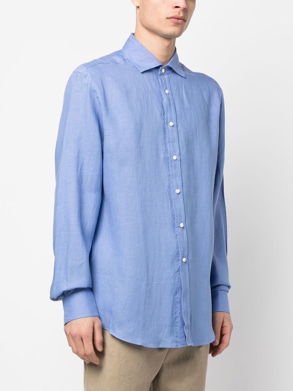 long-sleeved linen shirt - 3