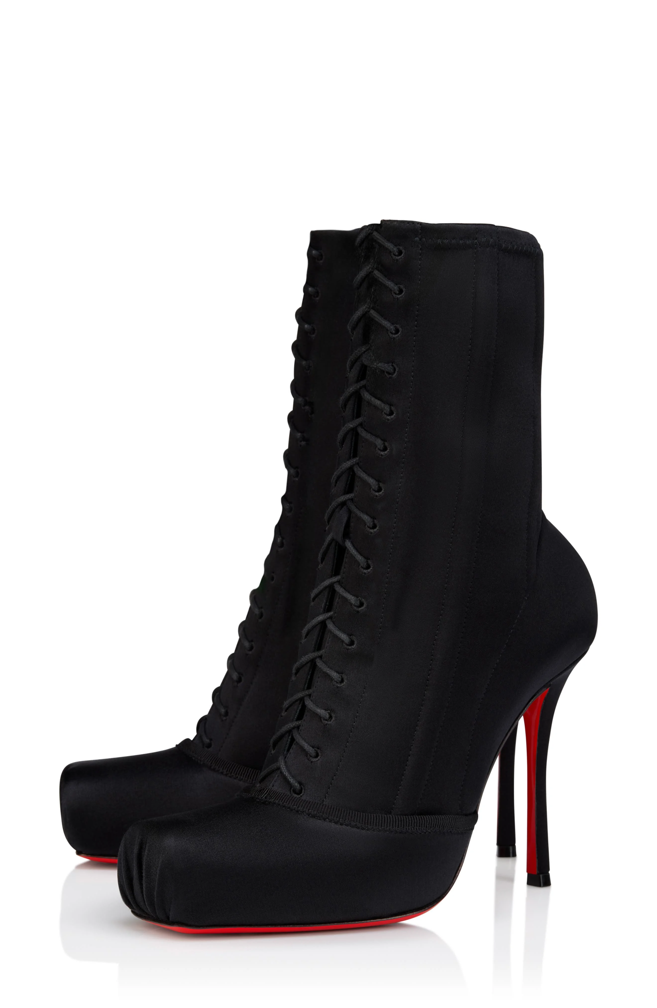 Christian Louboutin Cassia Pavlova Lace-Up Bootie in Black at Nordstrom - 1