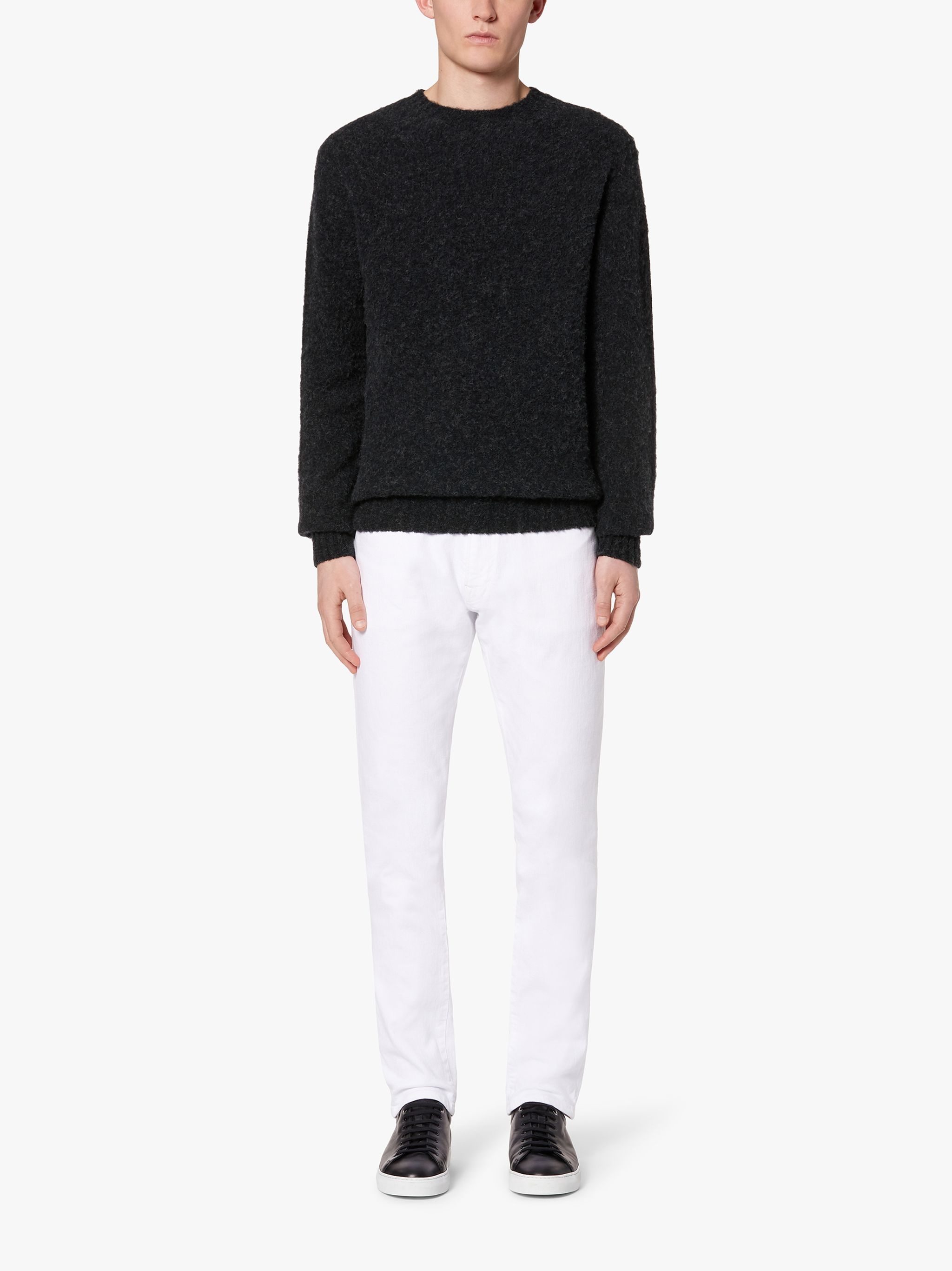HUTCHINS CHARCOAL WOOL CREW NECK SWEATER - 2