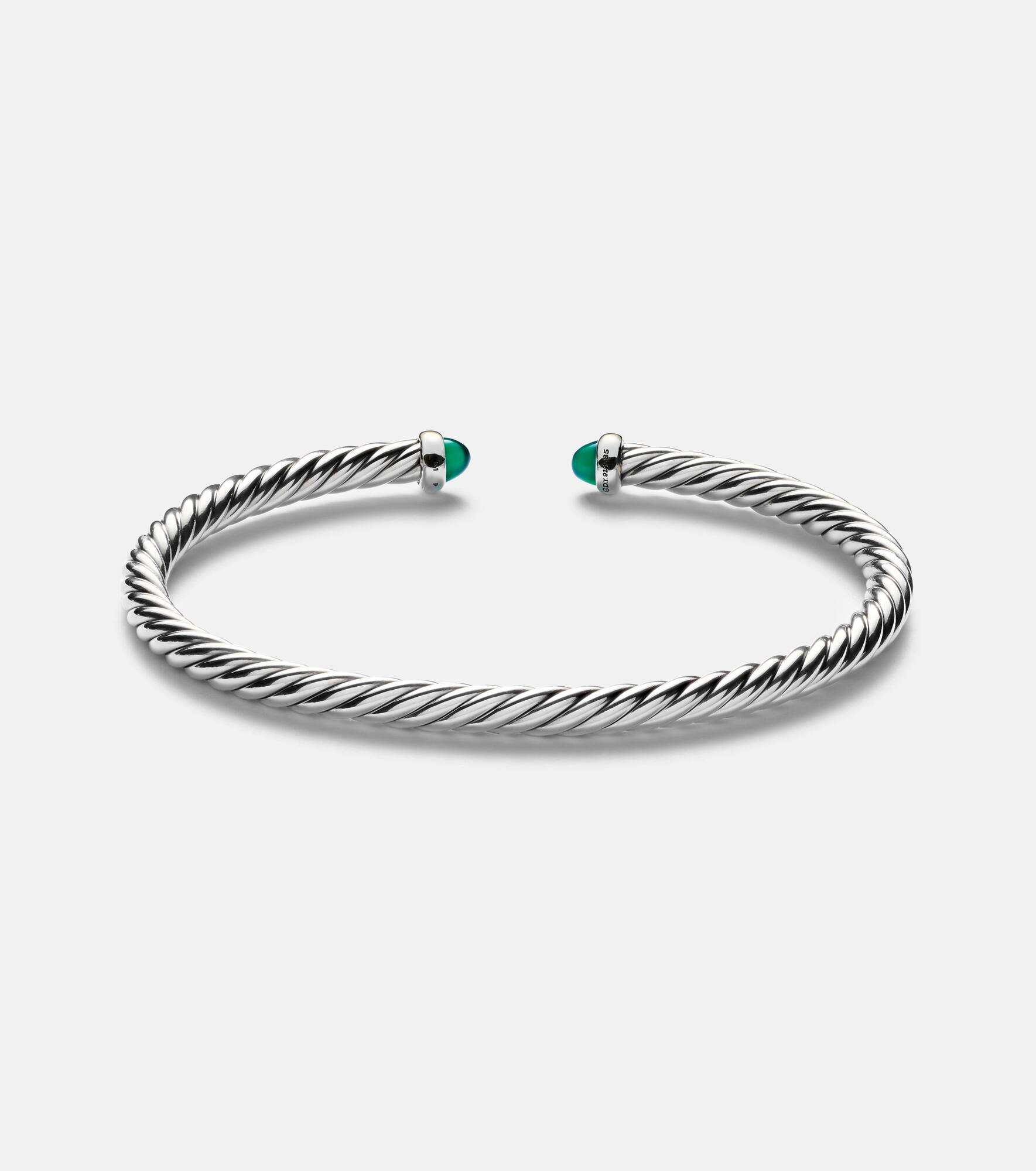 Cable Flex sterling silver and 14kt gold cuff bracelet with onyxes - 4
