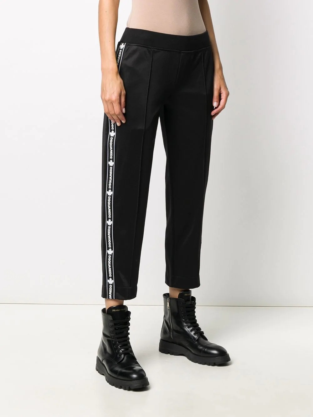 side stripe cropped trousers - 3