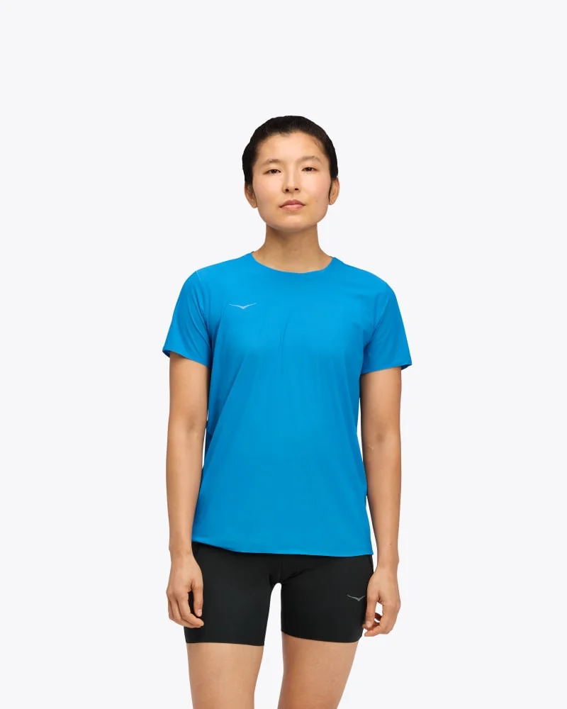 Women's Airolite Run Short Sleeve Shirt in Hoka Blue - 1