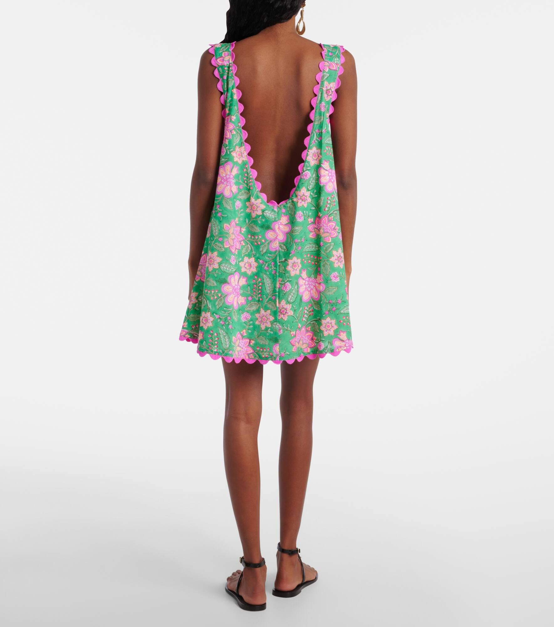 Floral printed cotton minidress - 3