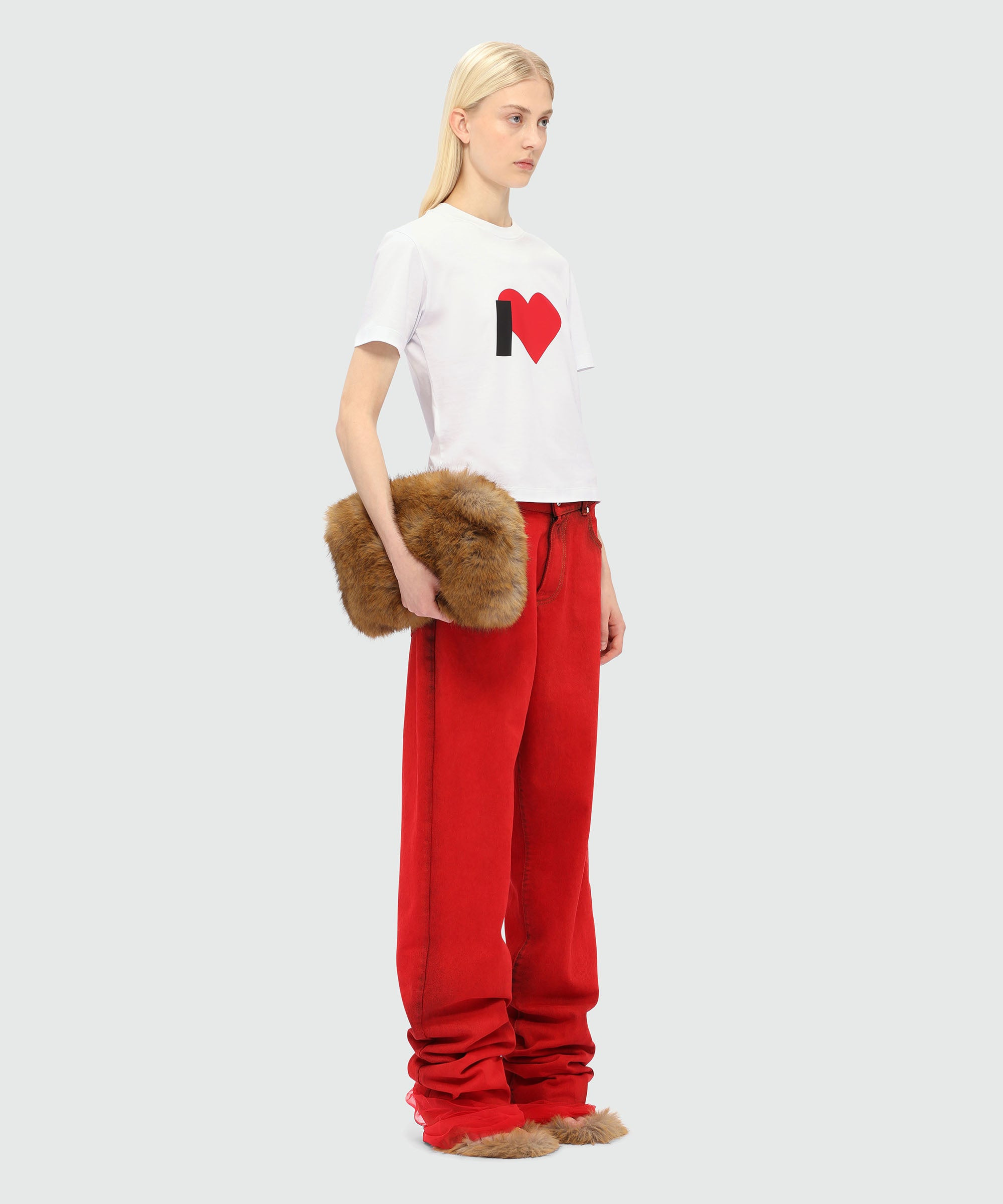 White cotton T-shirt with MSGM graphics - 4