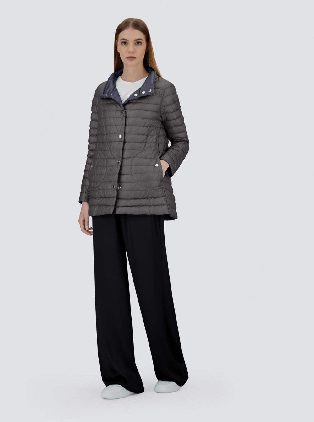 Herno Women Black Down Jacket With Snap Buttoned High Neck In Tech Fabric Woman - 5