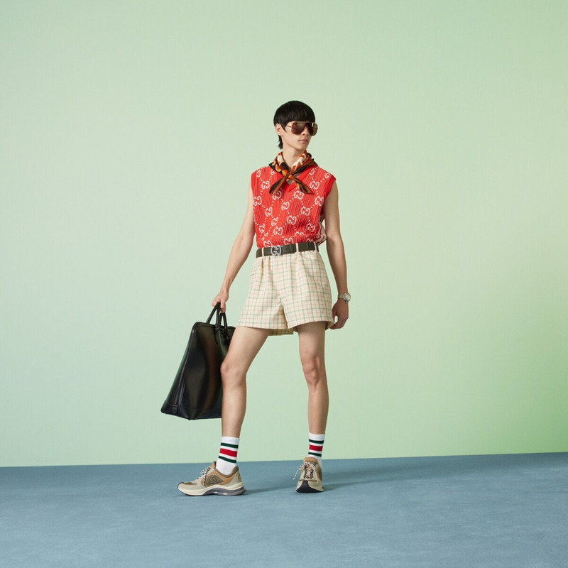 GG knit cotton jacquard vest 3