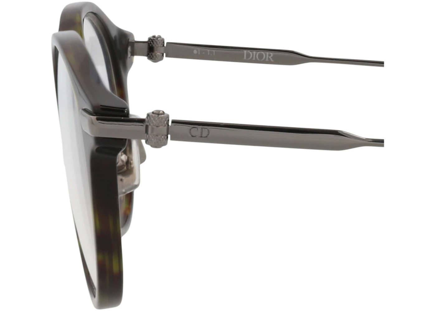 Dior Round-Frame Acetate Optical Frames Havana Silver Transparent (DM50014U-50-056) - 4