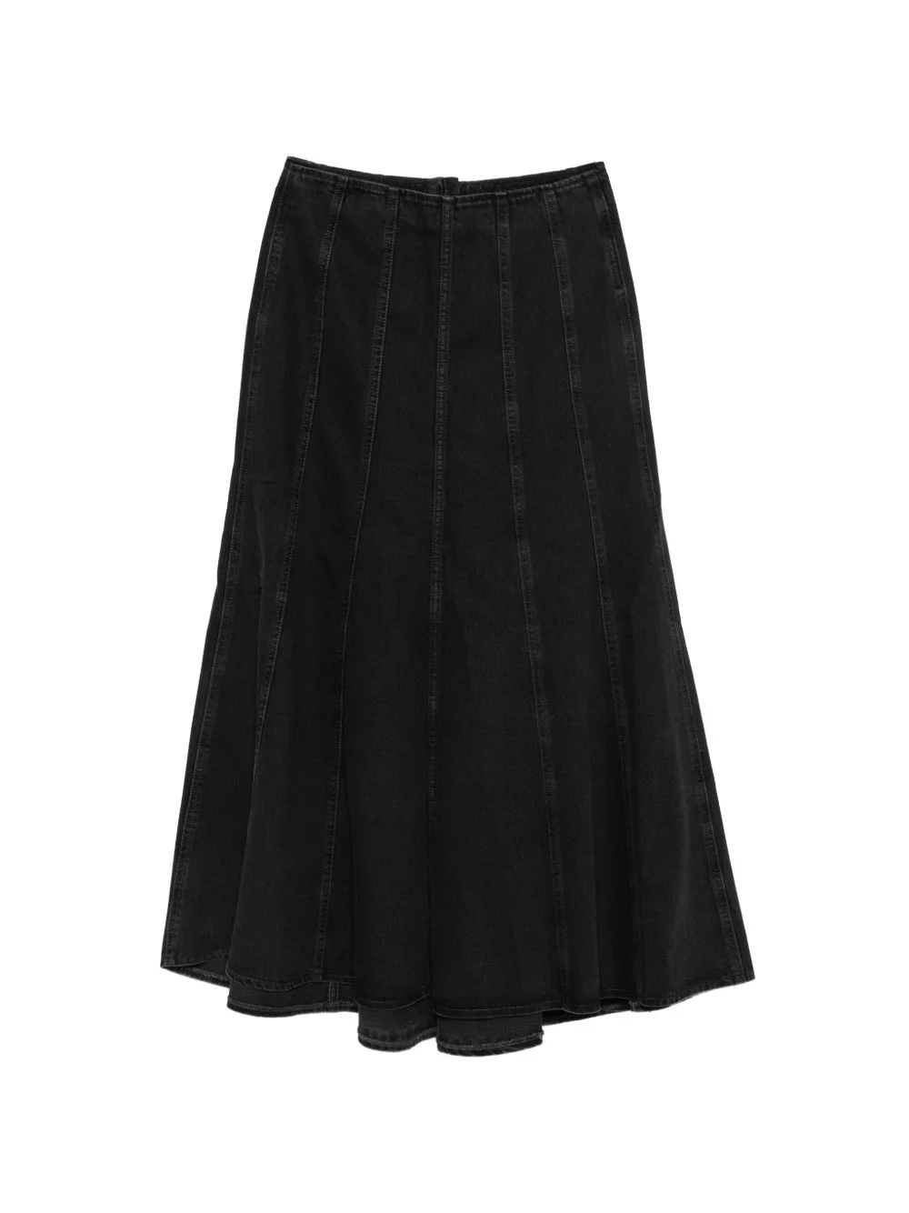 panelled denim maxi skirt - 1