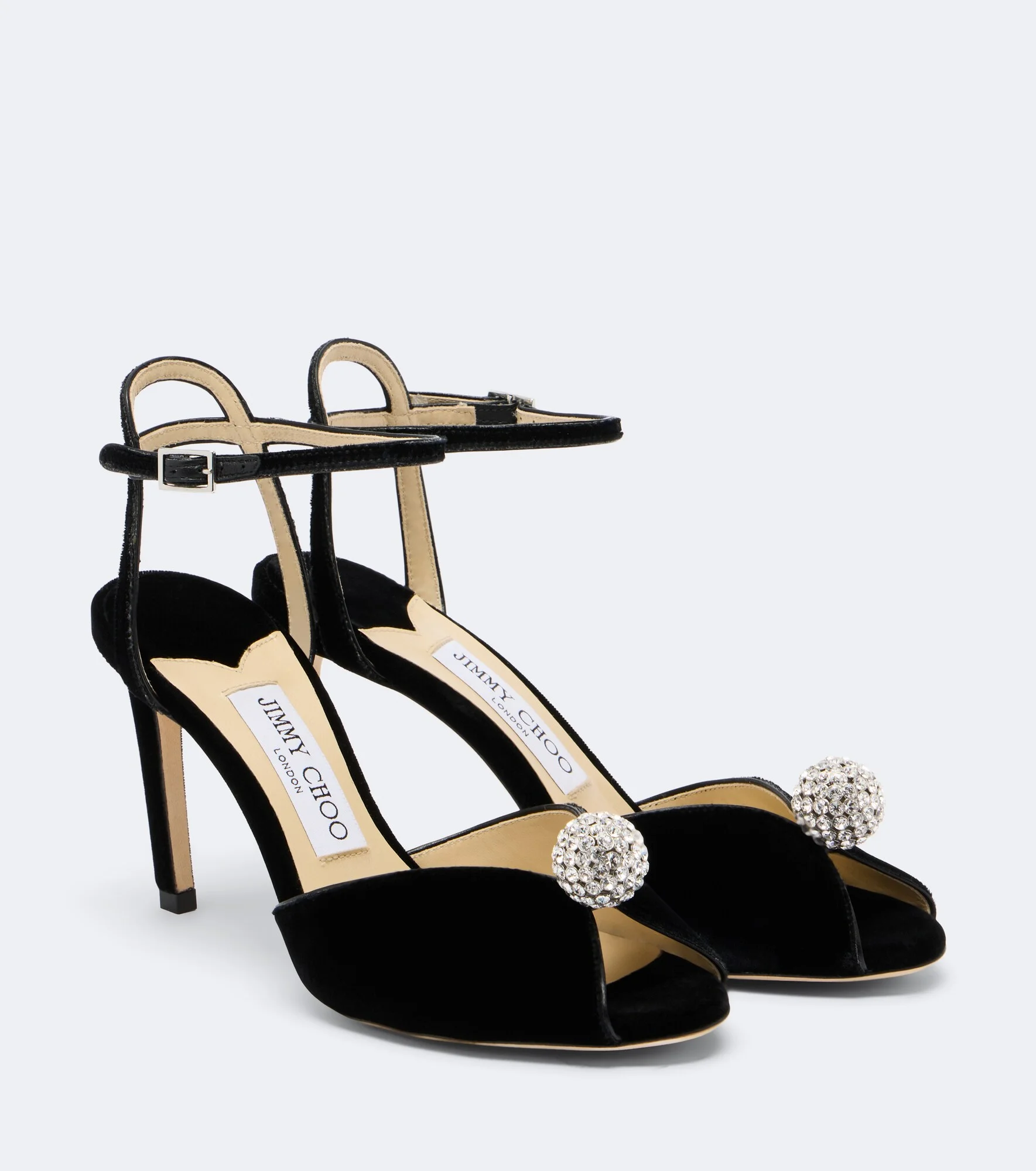 Sacora crystal-embellished velvet sandals - 1