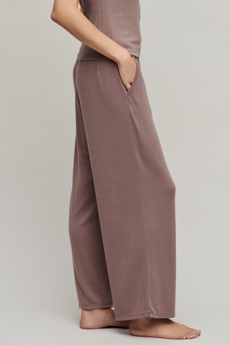 Barefoot Dreams Pointelle Rib Pant with Scallop Trim outlook