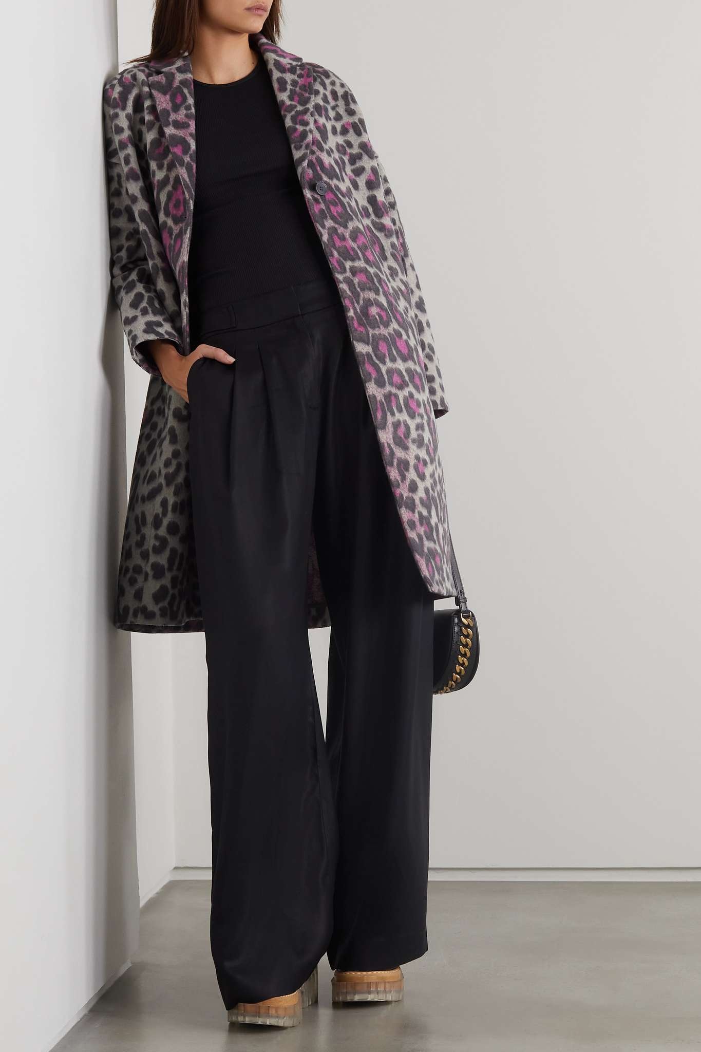 Leopard-print wool coat - 2