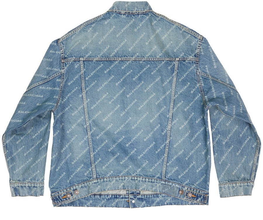 Denim jacket with all over logo - 4