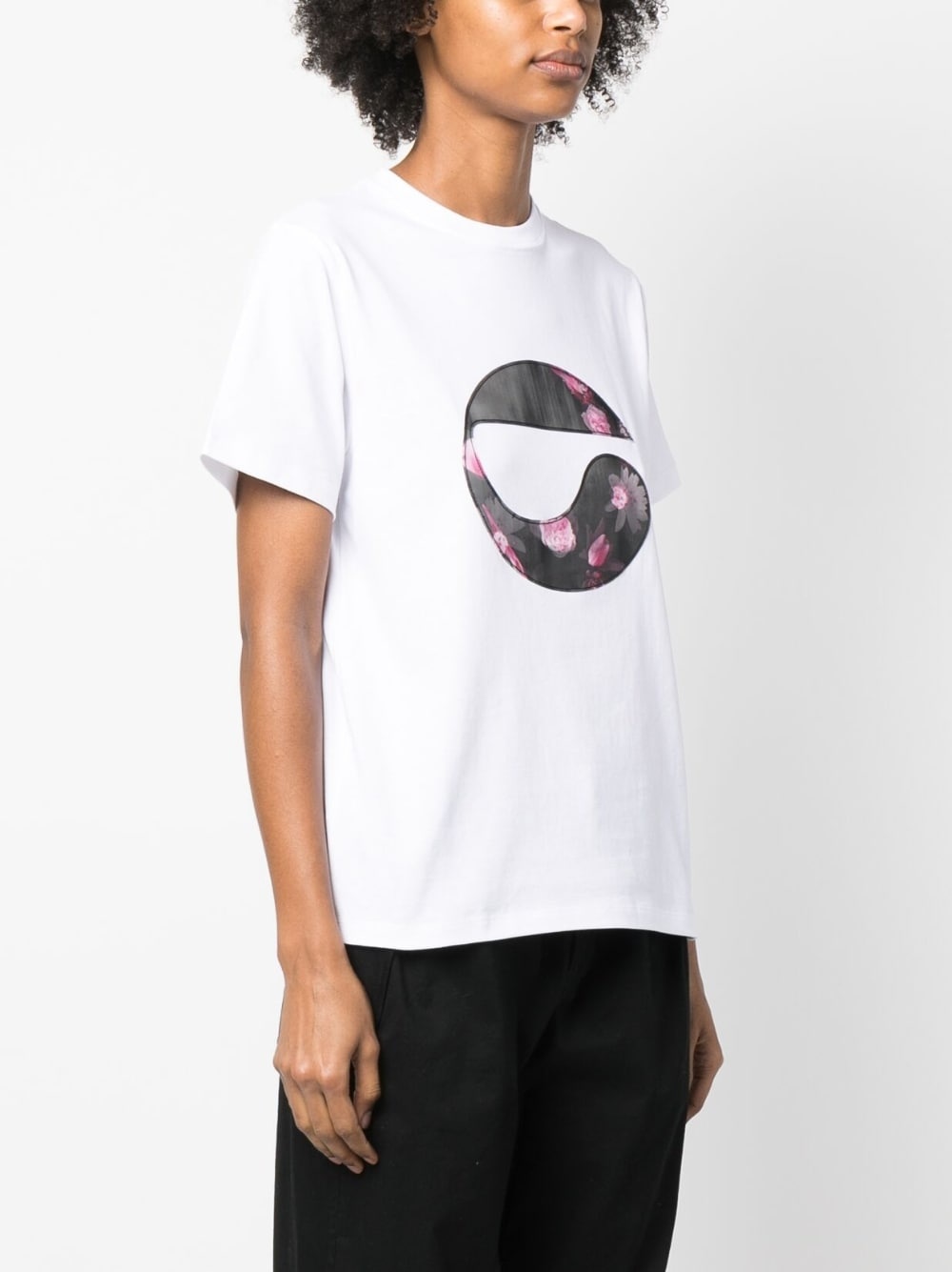 floral logo-patch T-shirt - 3
