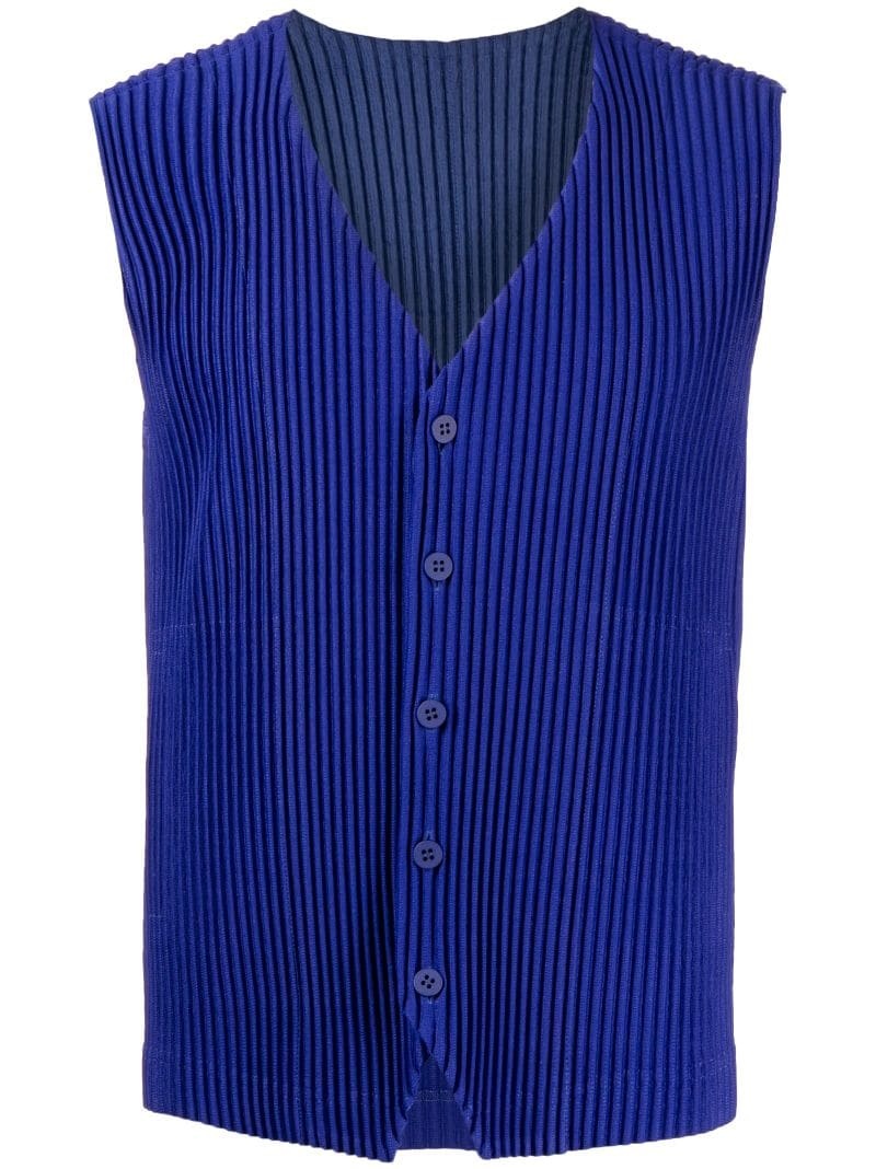 pleated V-neck vest - 1