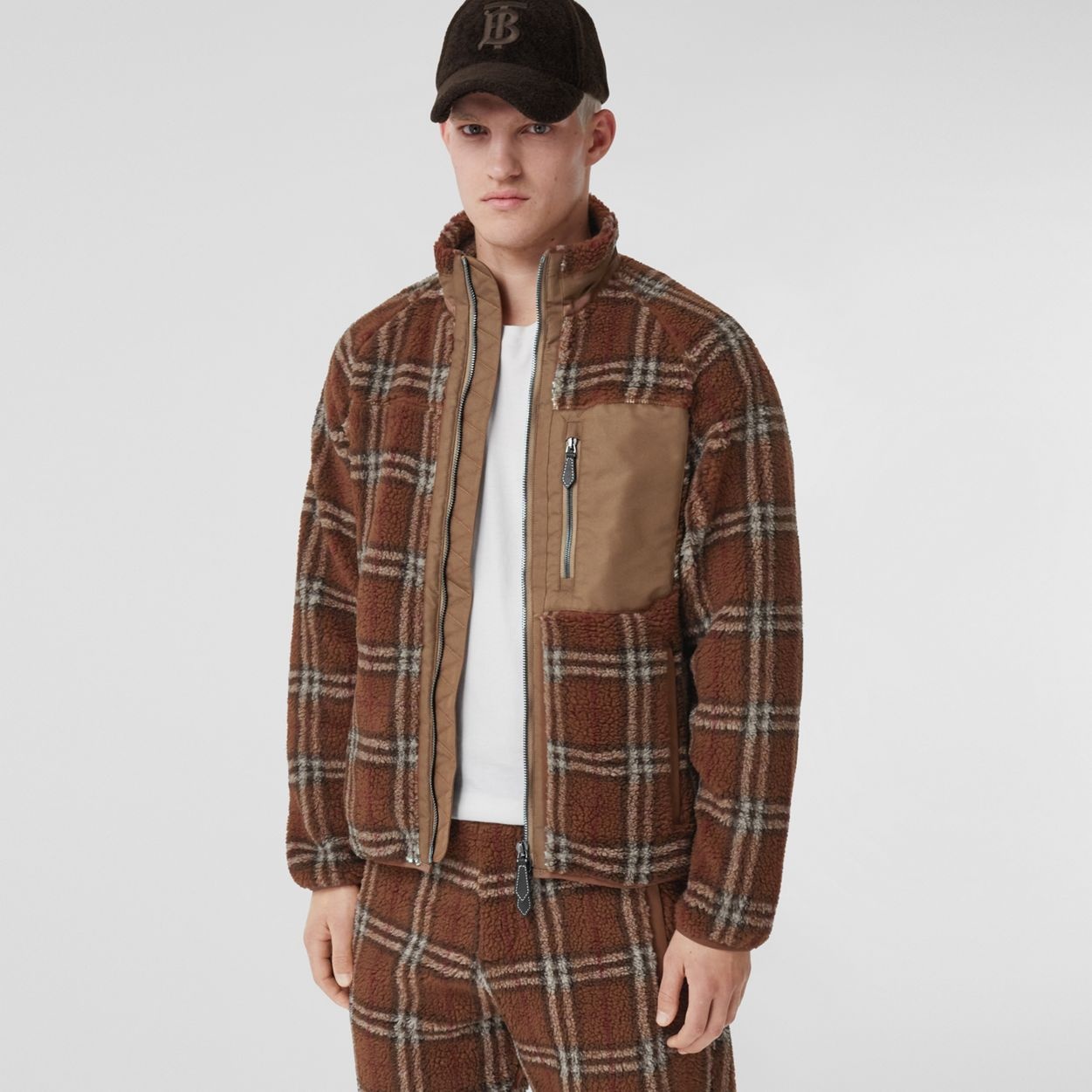 Vintage Check Fleece Funnel Neck Jacket - 6