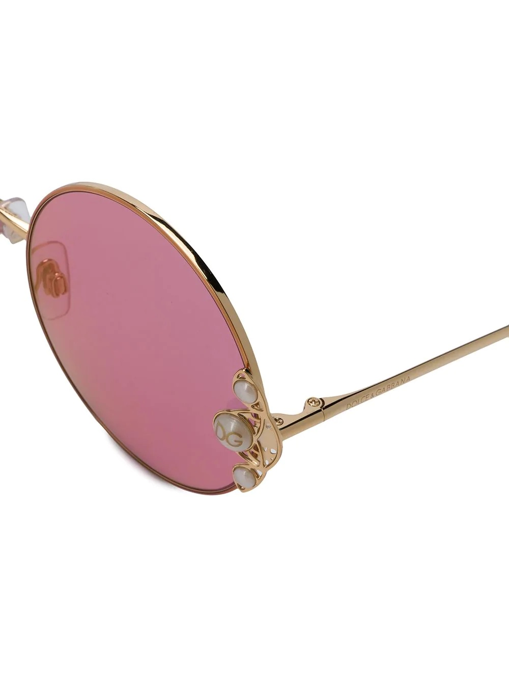 pearl-embellished round-frame sunglasses - 3