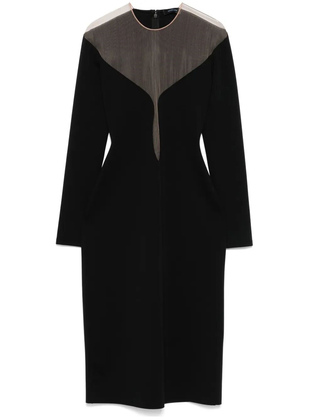 DEEP NECK FIT MIDI DRESS - 1