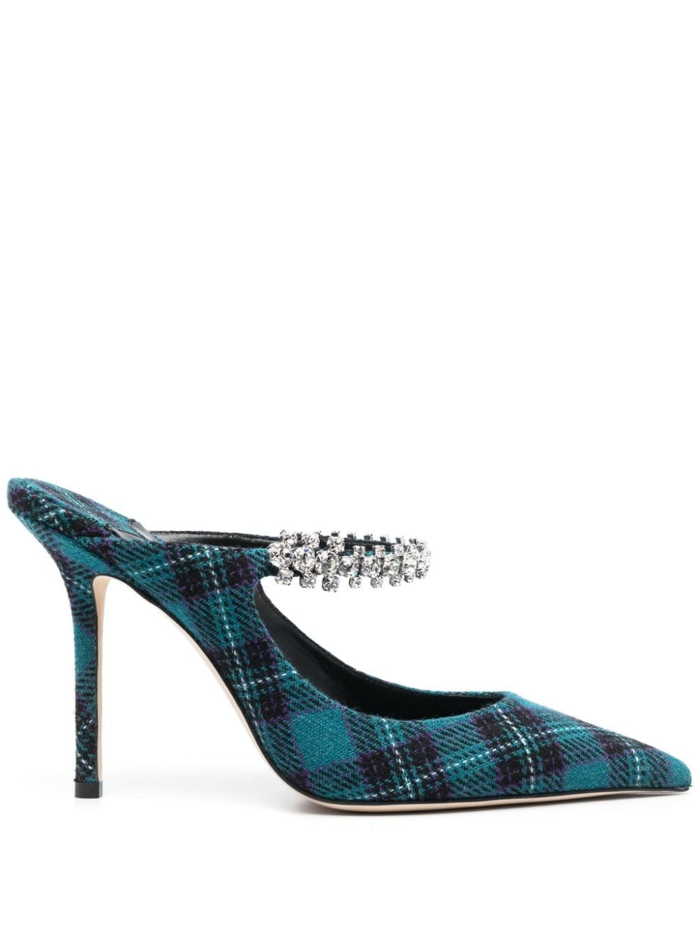 Bing 100mm tartan mules - 1