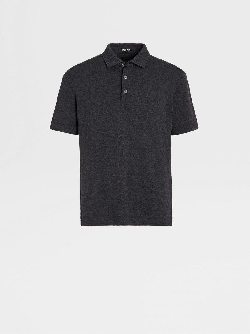 GREY MÉLANGE 12MILMIL12 WOOL POLO SHIRT 1