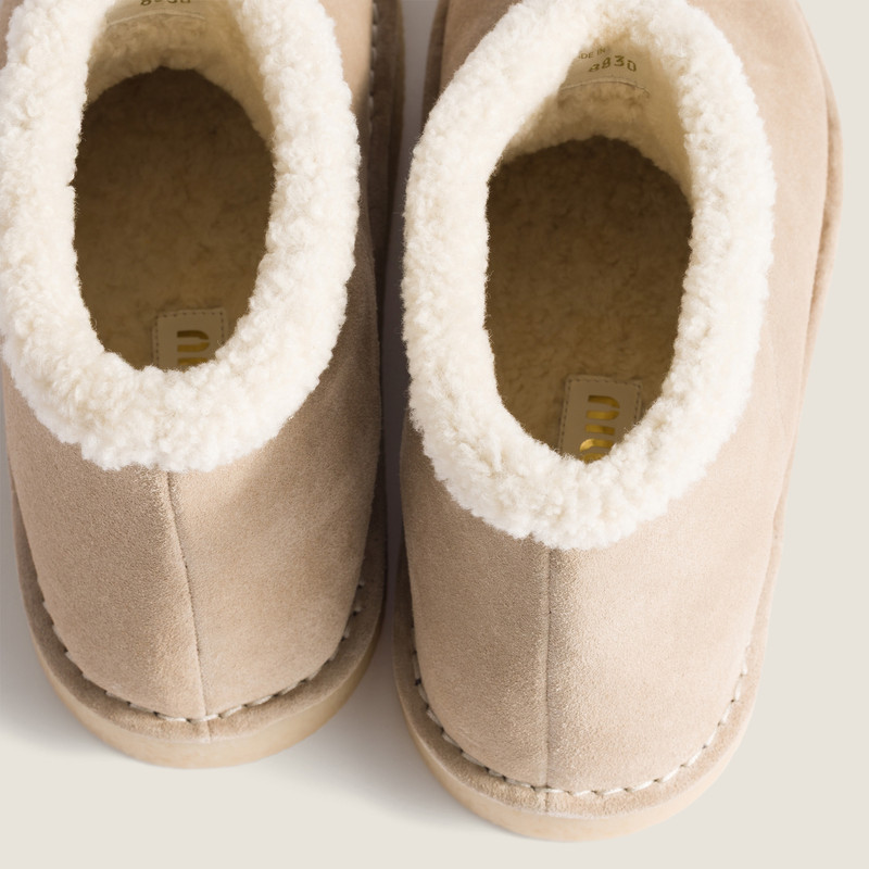 Miu Miu Suede and shearling booties outlook
