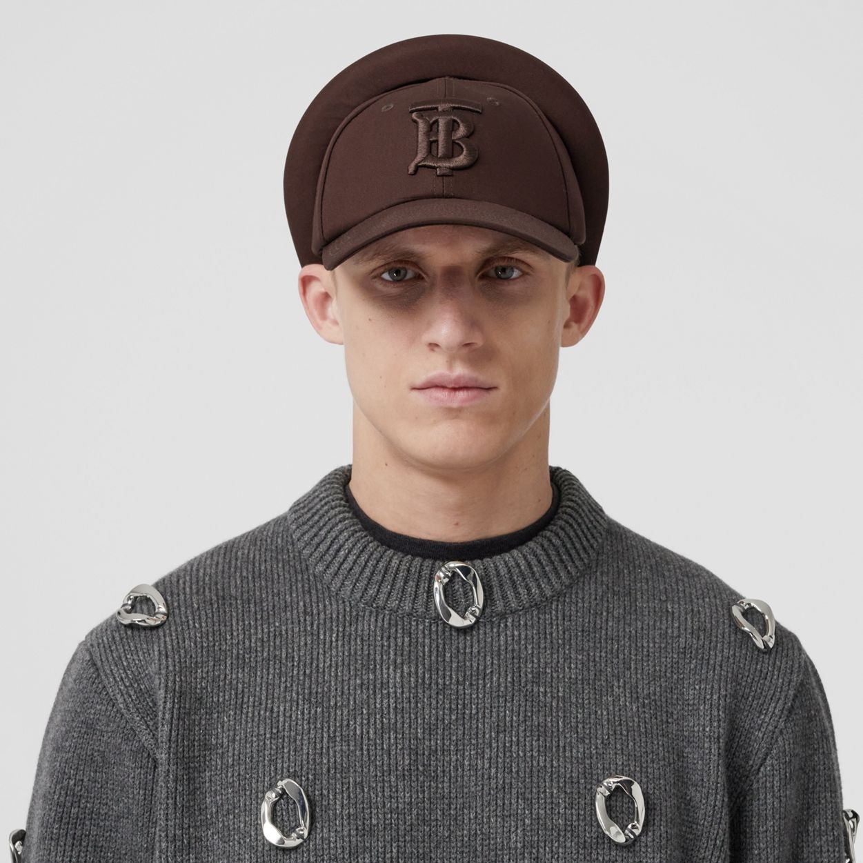 Chain-link Detail Cashmere Wool Sweater - 3