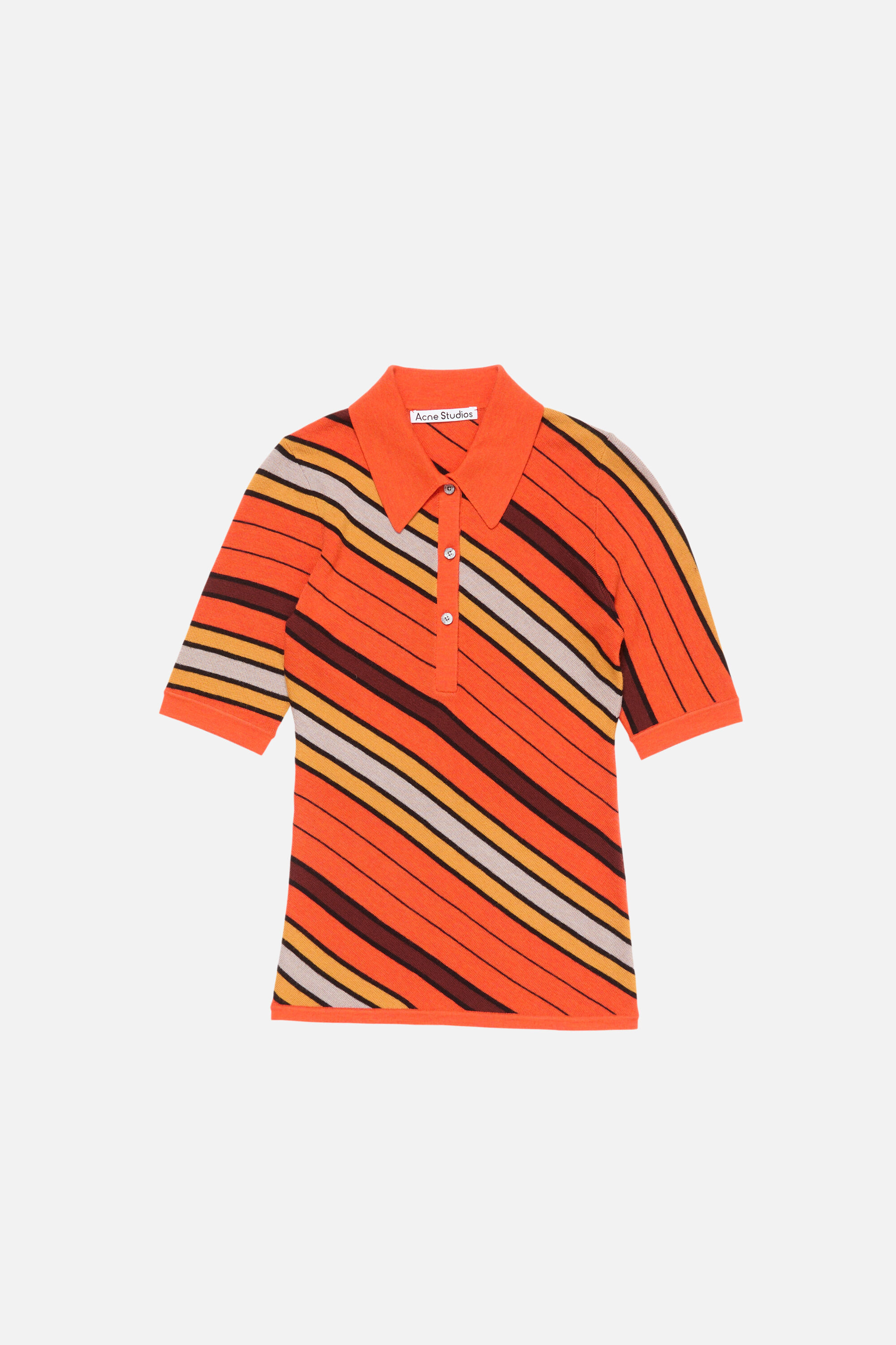 Wool polo knit - Multi orange - 6
