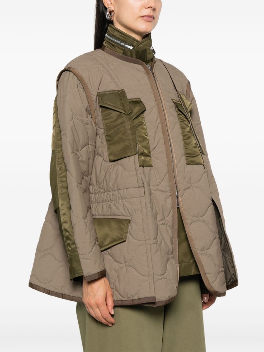 quilted ripstop coat - 3