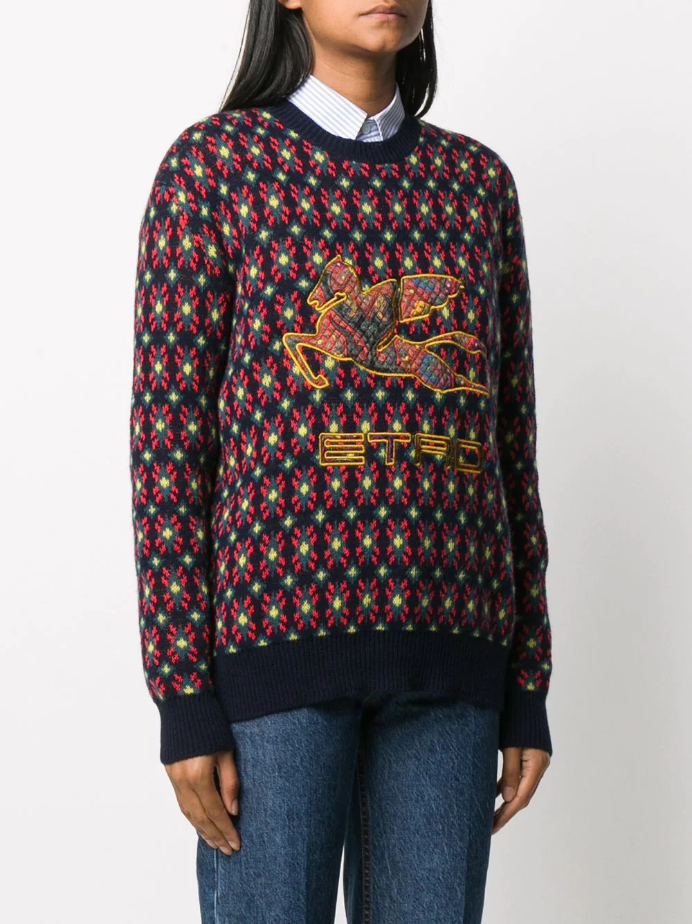 patterned logo jumper - 3