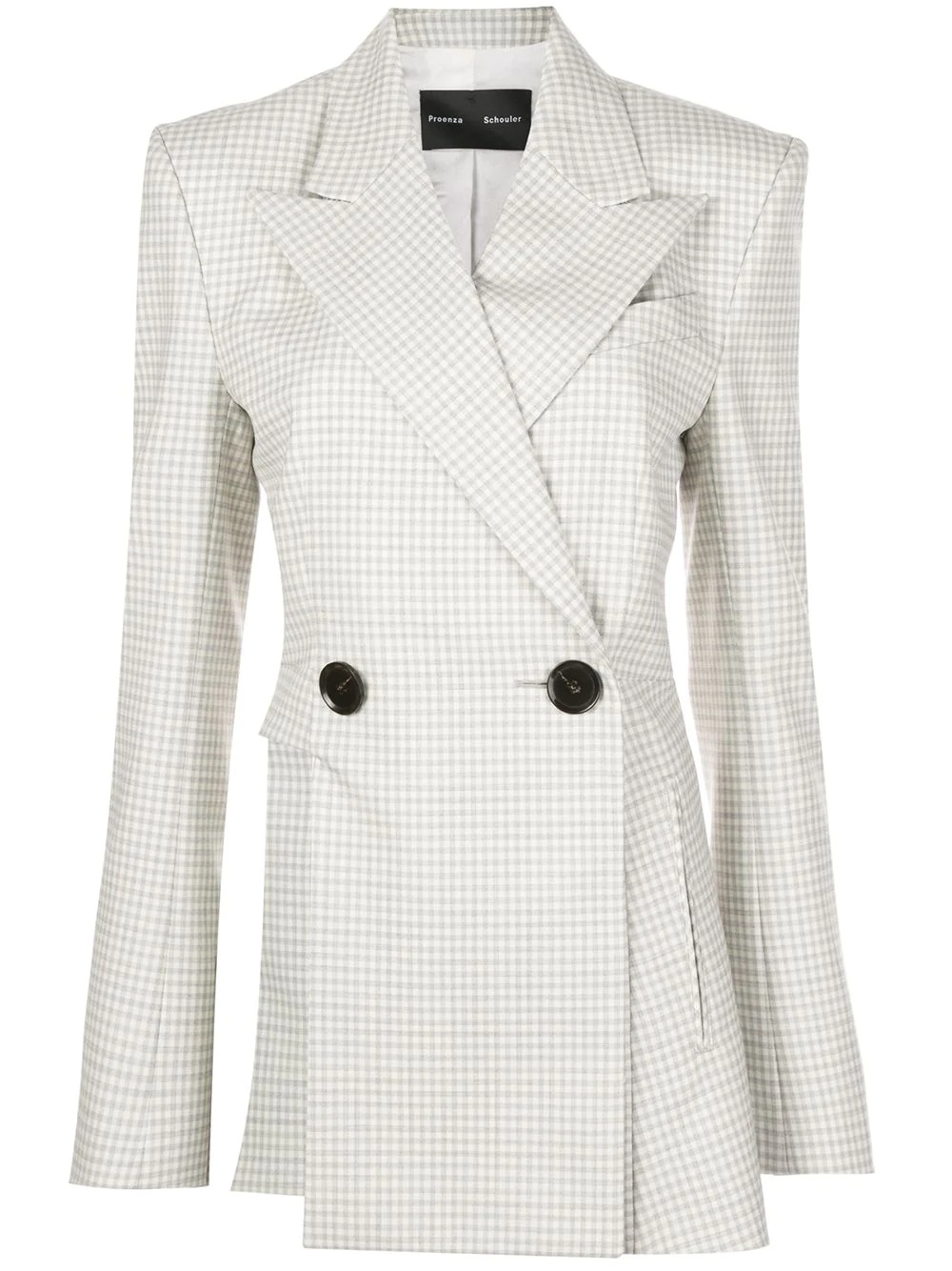 checked cut-out panel blazer - 1