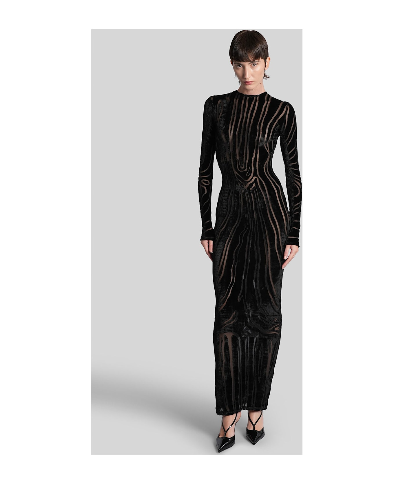 Long Dress In Black Viscose - 1