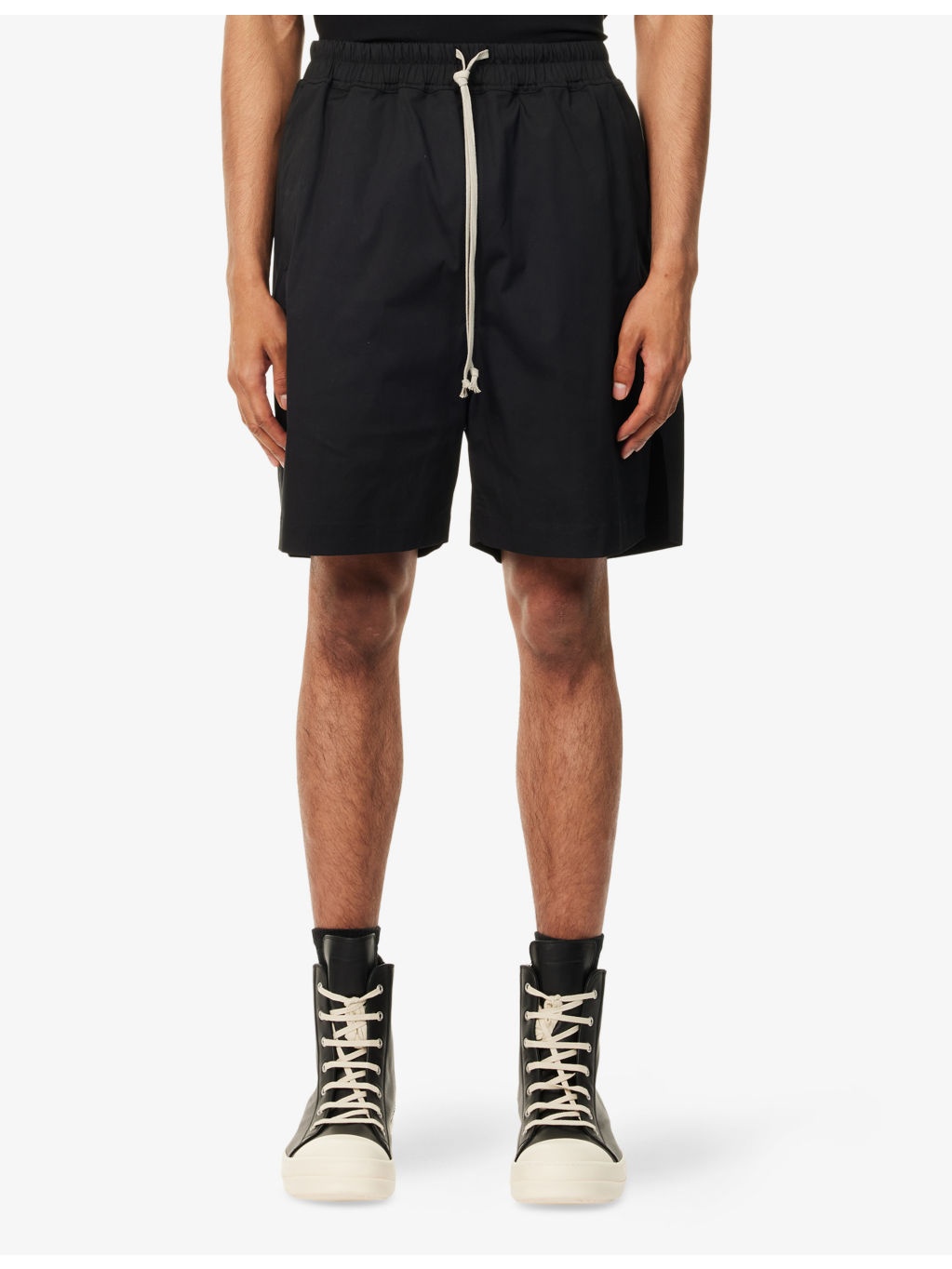 Drawstring Relaxed-Fit Stretch-Cotton Shorts - 3