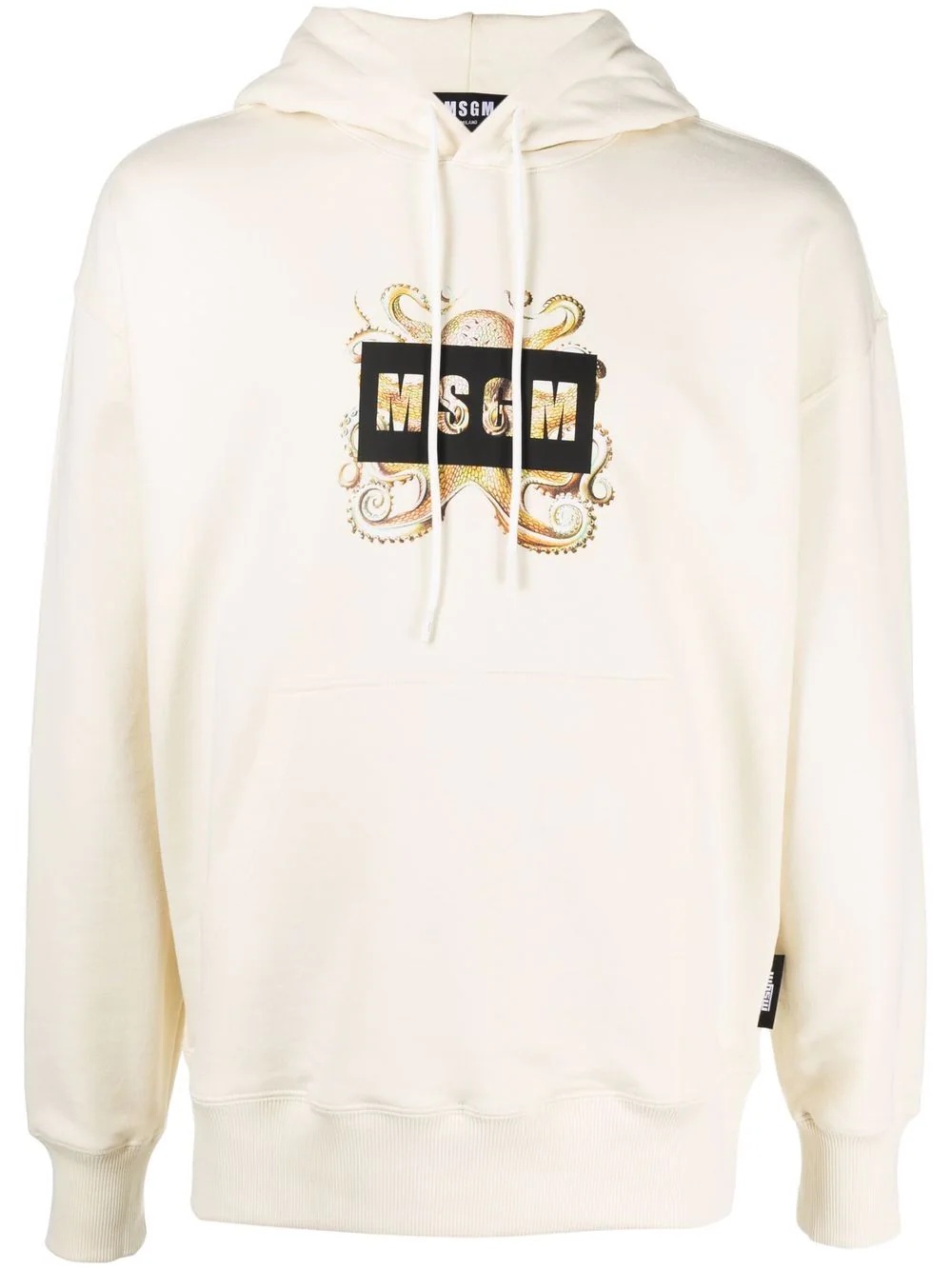 logo drawstring pullover hoodie - 1