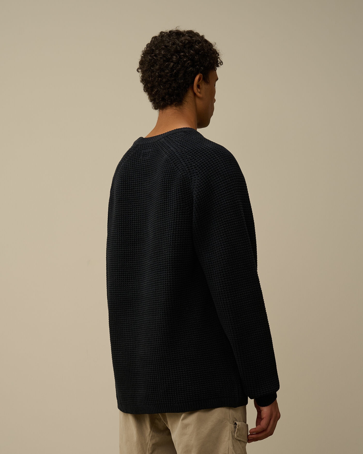 Cotton Chenille Crewneck Waffle Knit - 3