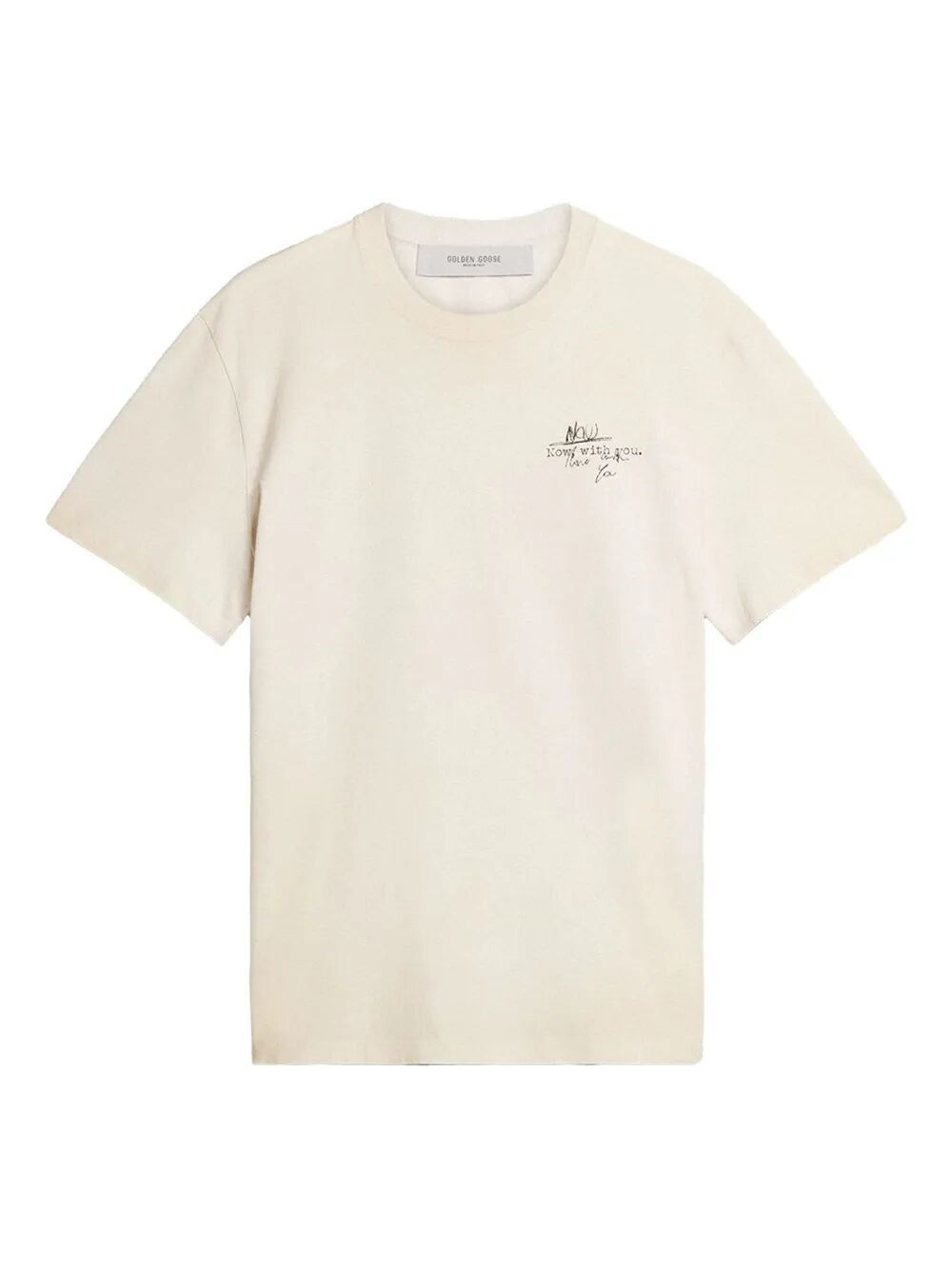 Golden Goose Men "Journey" Man`S T-Shirt Regular Gauze Cotton Jersey Vintage Treatment With Print - 4