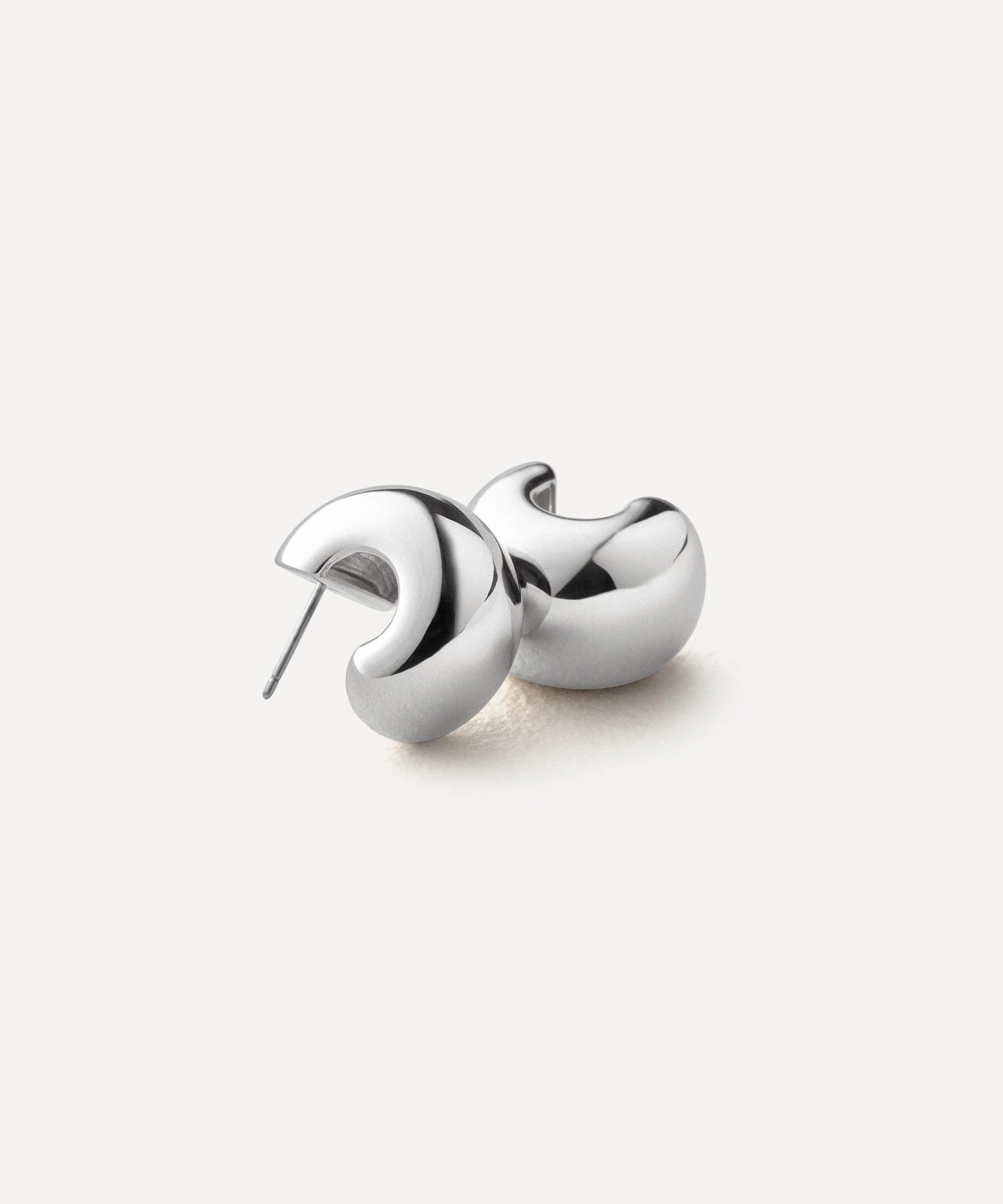 Silver-Plated Small Gemma Hoop Earrings - 1