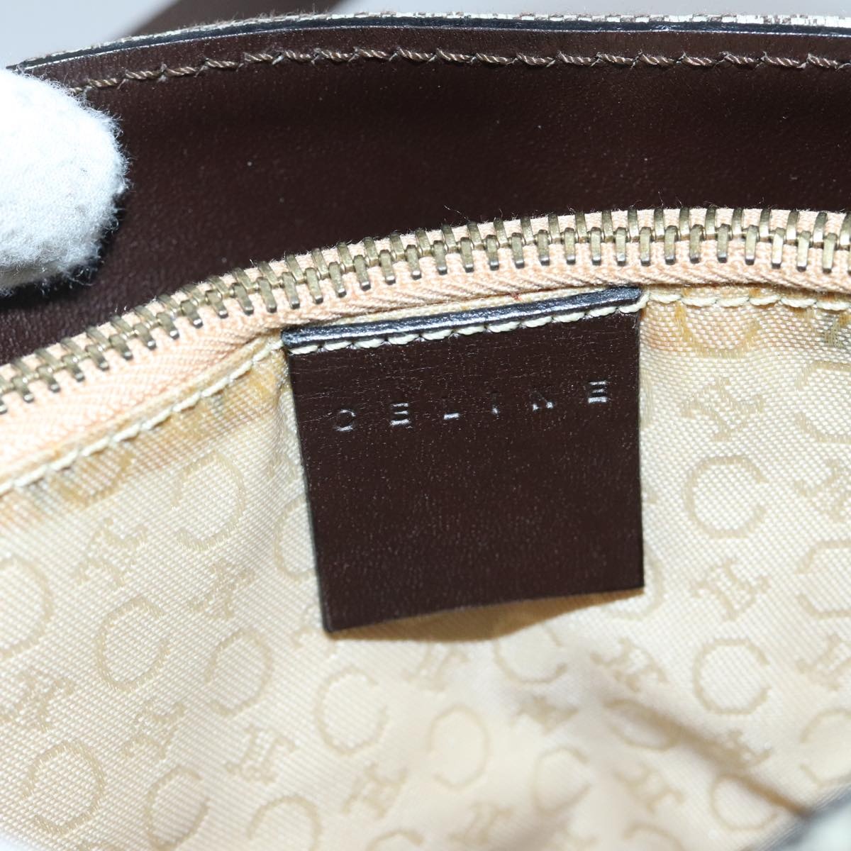 CELINE C Macadam Canvas Hand Bag Brown Gold - 10