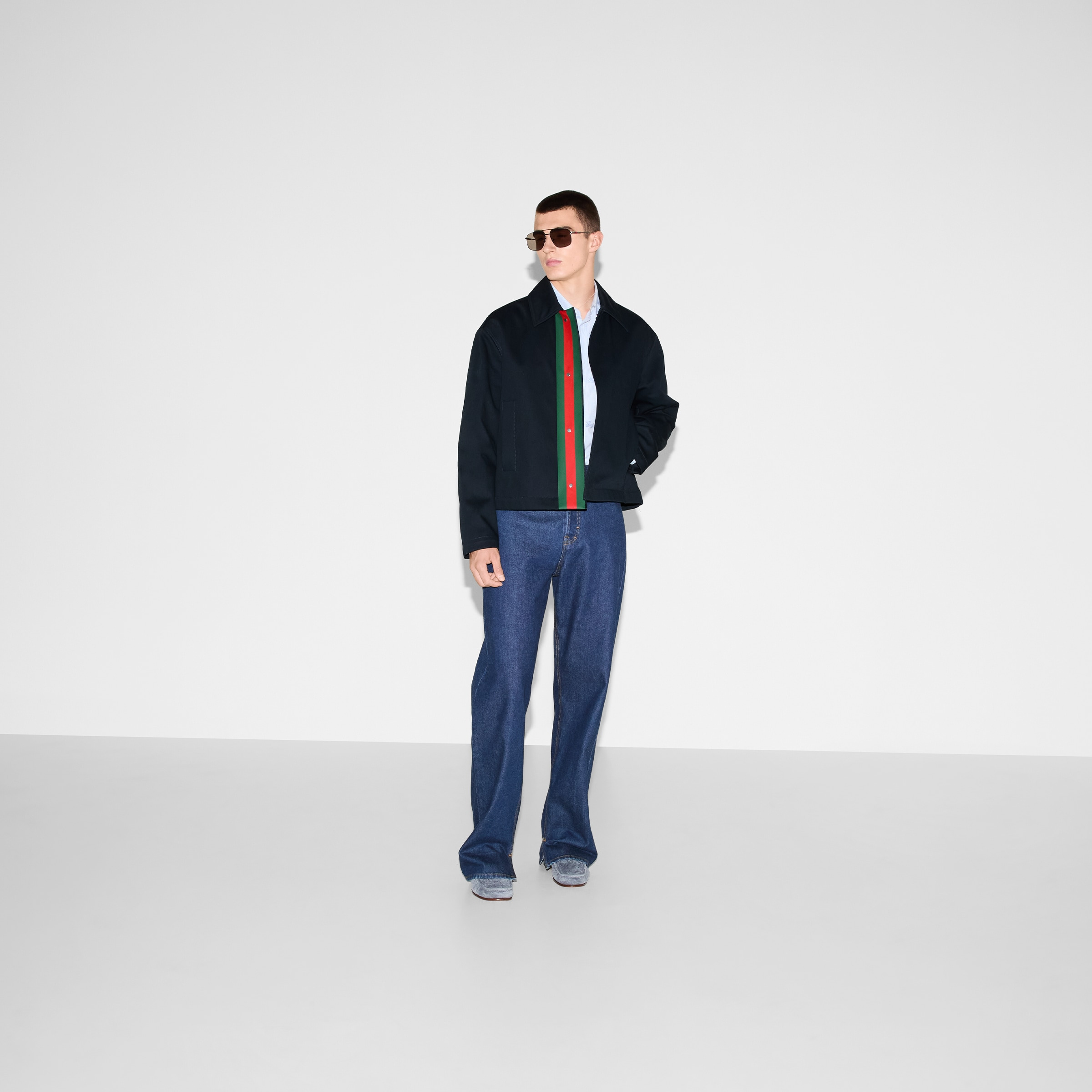 Embossed cotton gabardine jacket - 2