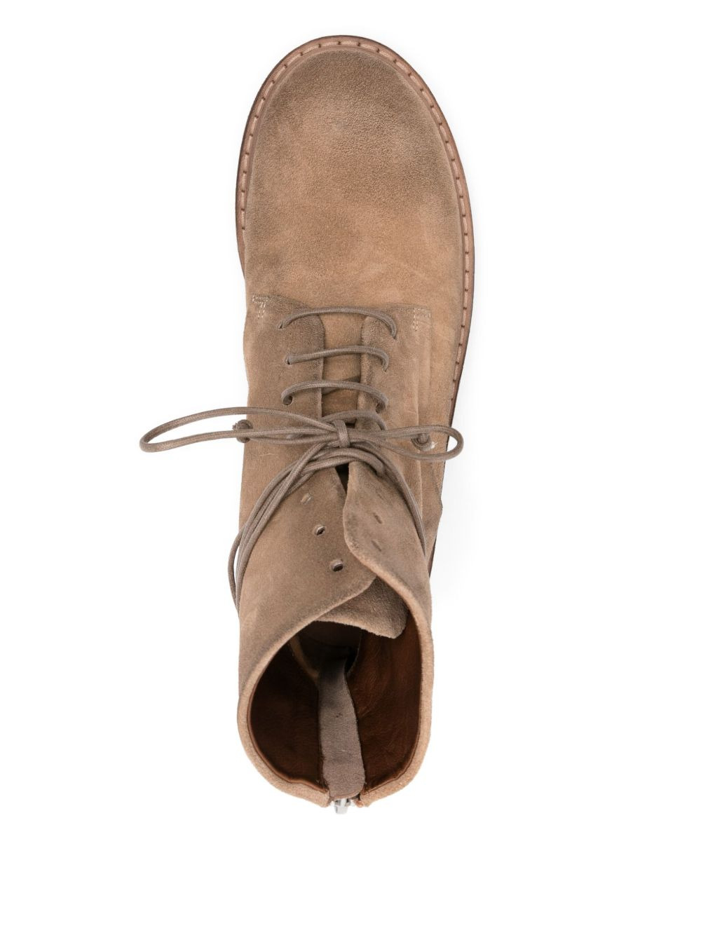 lace-up suede combat boots - 4