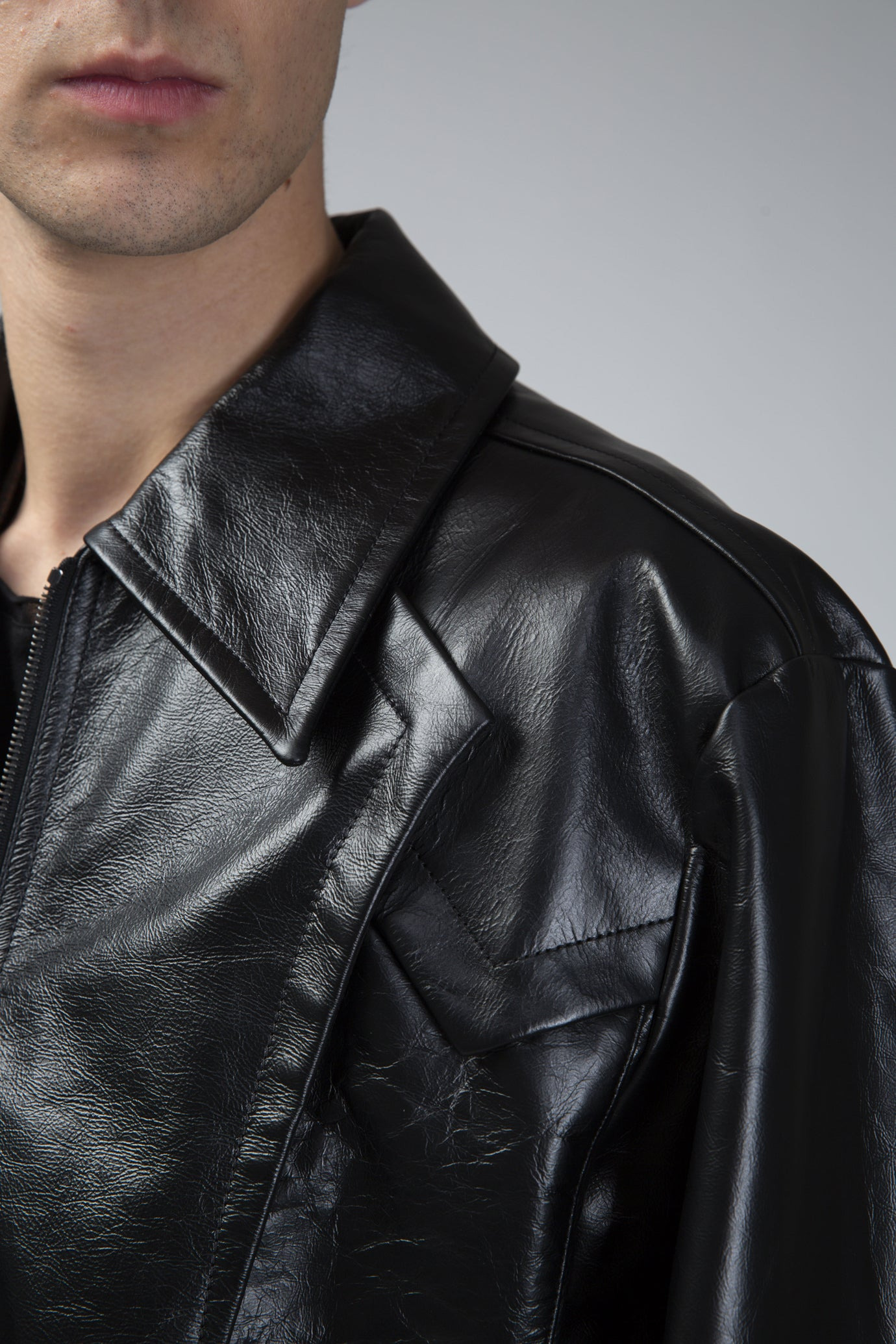 Kraner Cropped Leather Blouson - 5