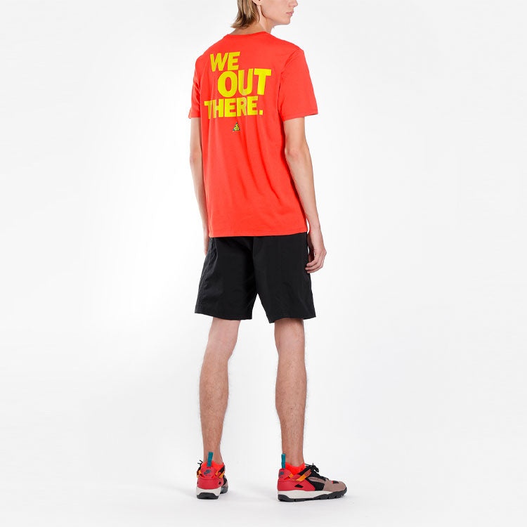 Men's Nike ACG Back Printing Short Sleeve Red T-Shirt AQ3951-634 - 6