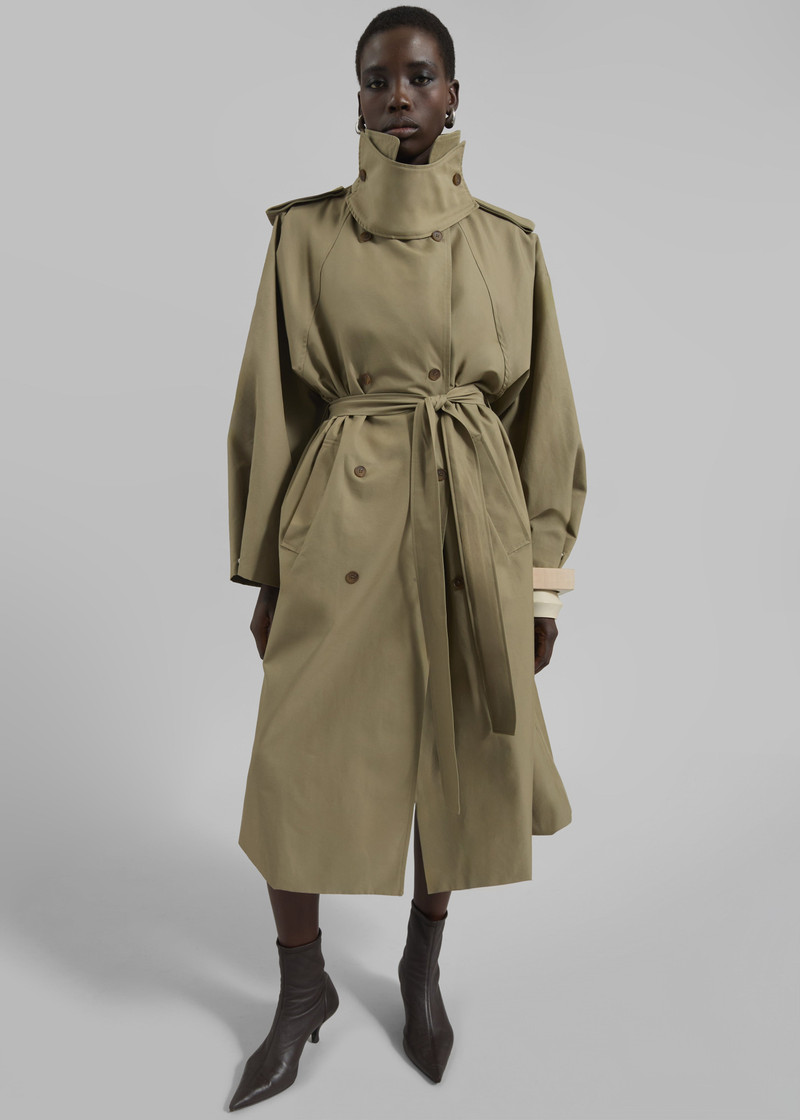 Davos Trench Coat - Pale Olive 6