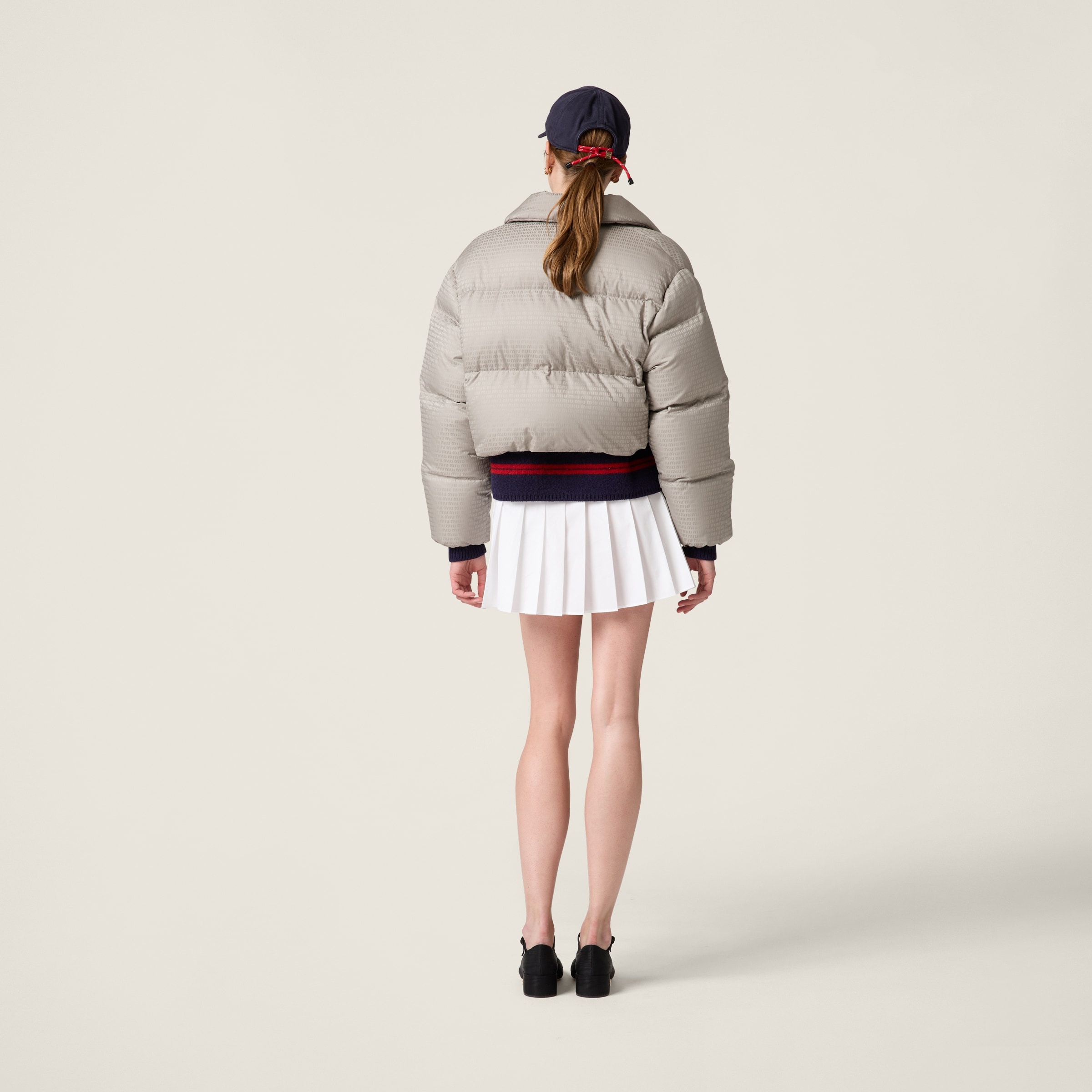 Technical pongé down jacket - 3