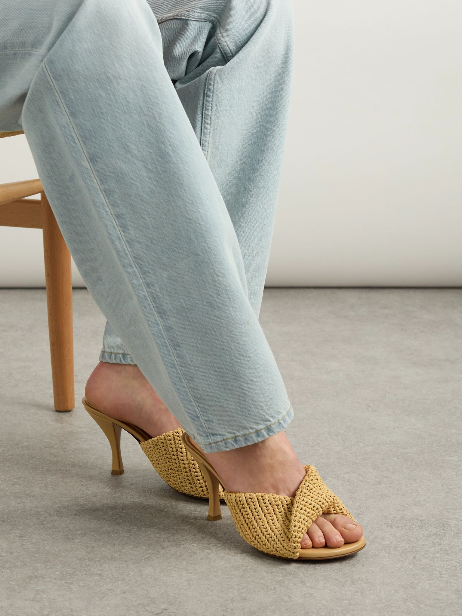 Blink raffia mules Yellow - 2